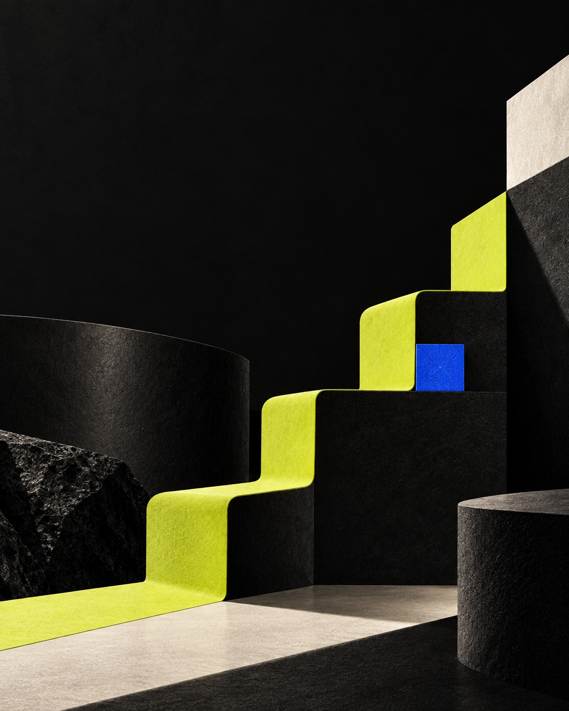 BRANDBIT studio concept, luminous architectural steps